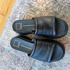 Dolce Vita Black Platform Slides